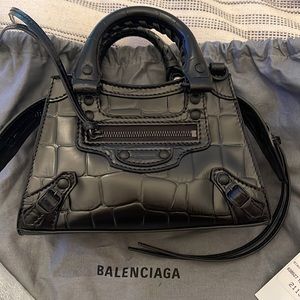 Balenciaga Bag in Black Nano Neo Croc